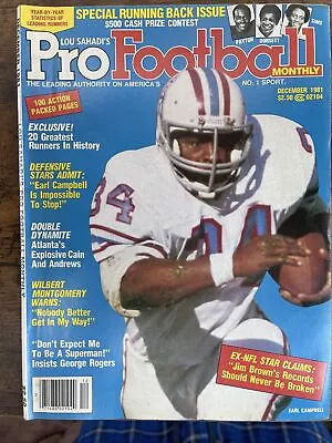 December 1981 Pro Football Monthly EARL CAMPBELL Houston Oilers • $34