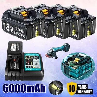 2X UK For Makita 18V 6Ah LXT LED 8Ah Battery BL1830 BL1850 BL1860 BL1815/Charger • £22.99