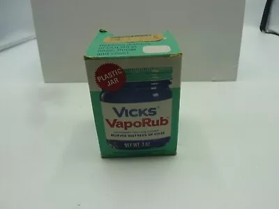 Vintage Vicks Vaporub Plastic Jar Bottle W/Original Box 1980s Packaging Rare • $24.99