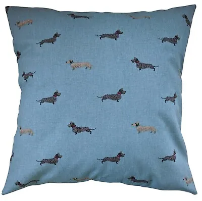 £7.99 • Buy Handmade Cushion Cover In Sophie Allport Blue Dachshund Dogs 16 