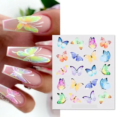 Nail Art Water Decals Stickers Transfers Spring Summer Butterfly Butterflies 145 • £1.75