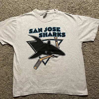 Vintage 90's San Jose Sharks Shirt Men's L Large NHL Hockey Logo Collectors • $30.46