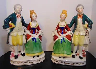 Vintage Occupied Japan MORIYAMA Colonial Couple Hand Painted Porcelain Figurines • $26.50
