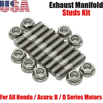 9 X Exhaust Manifold Studs Kit For Honda Acura B / D Civic V3 B18 B20 D15 D16 US • $12.99