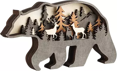 Wooden Forest Animals Bear DecorCabin Decor Rustic Decor Wall Decorations Moun • $19.99