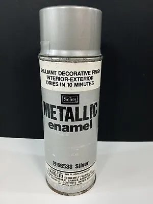 Vintage SEARS Metallic Enamel Silver Spray Paint Can - Partial Can - Works  • $28.99