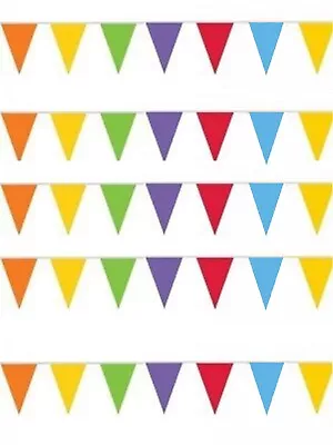 Multicoloured Rainbow Colours Triangle 20 Flags 10 Metre Party Garden Bunting  • £3.99