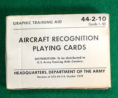 $10 • Buy US Army Aircraft Recognition Playing Cards