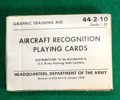 $10 • Buy US Army Aircraft Recognition Playing Cards