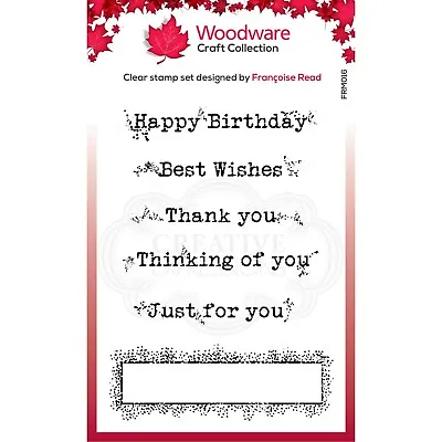 £4.60 • Buy Woodware Boxed Greetings 6 Pce Clear Stamp Set Best Wishes Birthday Card Making