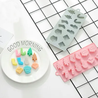 £2.89 • Buy Christmas Silicone Chocolate Mould Ice Cube Tray Fondant Jelly Sugar Candy Mold