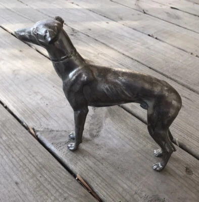 £10.80 • Buy Vintage Silver Colored Metal Greyhound Dog Figurine Sculpture Statue Standing