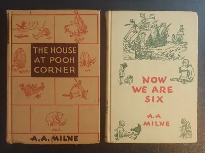$9.95 • Buy A.A. Milne Now We Are Six, The House At Pooh Corner 1940s Printings HC