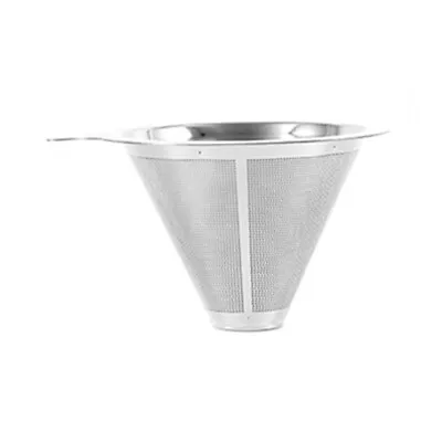 Coffee Filter Reusable Small And Light Stainless Steel Compact Cone Holder • £4.37