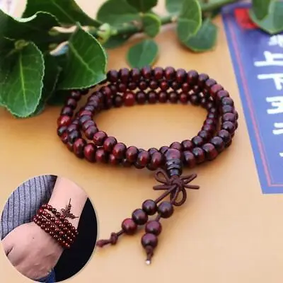 Sandalwood Buddhist Buddha Meditation 108 Prayer Bead Kit Mala Bracelet • $1.03