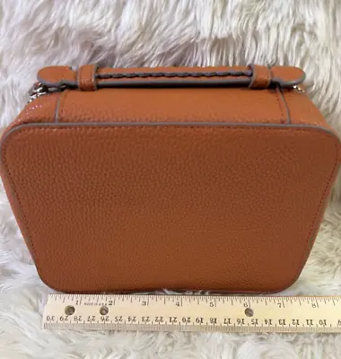 Trish McEvoy Brown Leather Travel Purse Cosmetic Makeup Planner Bag Case • $29