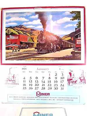 Miner Calendar 1976 Howard Fogg Celebrating The Birth A Nation Locomotive Train • $13.99