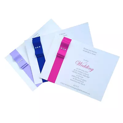 10 X A6 Ribbon Personalised Wedding/Evening Invitations Including Envelopes Save • £6.95