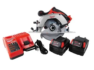 Milwaukee 18V 2630-20 6 1/2  Circular Saw Two 48-11-1828 Bat 48-59-1812 Charger • $229.53