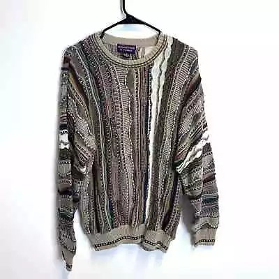 Vintage 90s 3D COOGI- Style Size M Knit Sweater Roundtree & Yorke • $80.75