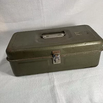 Vintage Green Metal  Tackle Box Tool Box • $15