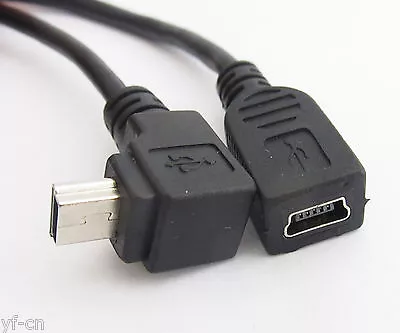 1pc Mini B 5pin Male 90 Degree Right Angle Up Direction To Female Usb Cable Cord • $2.46