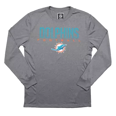NFL Team Apparel Miami Dolphins Mens Medium Long Sleeve Gray T Shirt Size M • $22.98