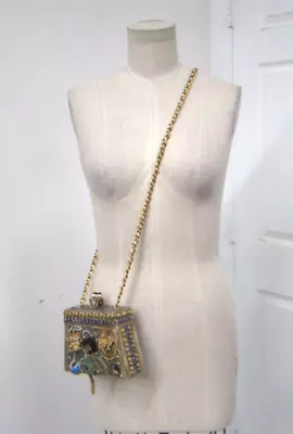 Vintage Mary Frances Baroque Beaded Embellished Gold/Silver Purse • $50