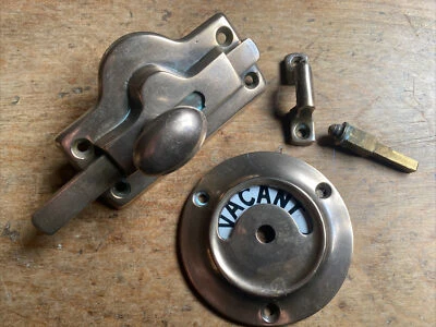 $206.58 • Buy Vintage Brass Toilet Door Lock Vacant Engaged Antique Latch