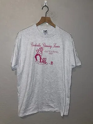 90s Vintage Cinderella Cleaning Service Gray Graphic Clean Shirt Tee 1990s VTG L • $15