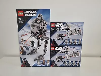 LEGO 75322 Star Wars Hoth AT-ST + 2 - 75320 Snow Tropper Battle Packs BRAND NEW • $149.95