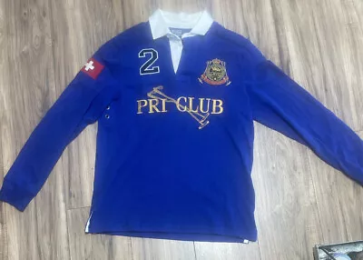 VTG Polo Ralph Lauren PRL Club Crest Classic Rugby Long Sleeve Shirt Size Med • $35