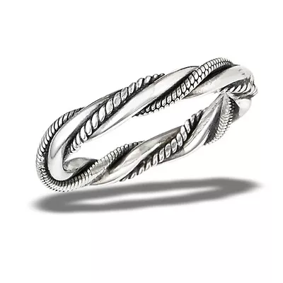 Sterling Silver Twisted Triple Band Ring - Free Gift Packaging • $27.78