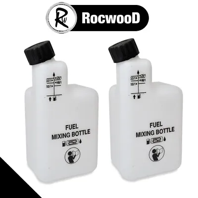 Fuel Petrol Mixing Bottle X2 2 Stroke Oil For Strimmer Chainsaw 25:1 40:1 50:1 • £10.98