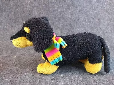 Aurora World Dachshund Plush 8  Soft Stuffed Animal Toy Black Weiner Dog Doxie • $8.46
