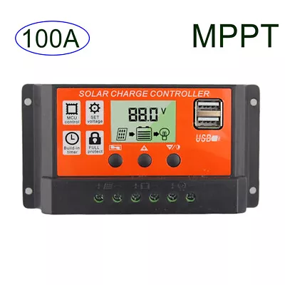 60A/ 80A/ 100A 100a Mppt Solar Panel Regulator Charge Controller Dual USB • $10.99