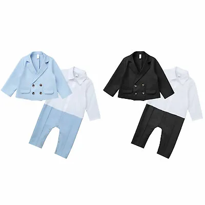 £13.71 • Buy Baby Boy Suit Gentleman Outfit Party Birthday Christmas Romper Blazer Coat 0-24M