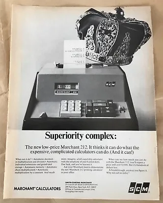 Marchant Calculators Print Ad 1968 Orig Vintage 60s Retro Office Computing Crown • $5