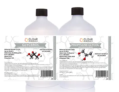 PROPYLENE GLYCOL + GLYCERINE MPG / PG / VG | Pharma Grade | 2litre Mix Own Vape • £22.99