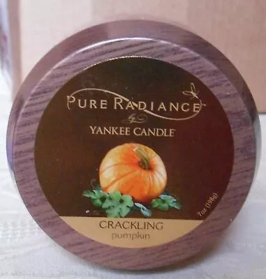 YANKEE CANDLE SMALL PURE RADIANCE PUMPKIN LUMIWICK CRACKLING 7oz JAR USA LABEL • £21.95