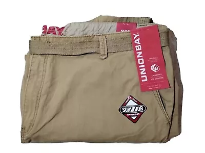 Union Bay Survivor Cargo Pants Style: Y15EH3D Size 54x30 Tan Brown With Belt NWT • $26