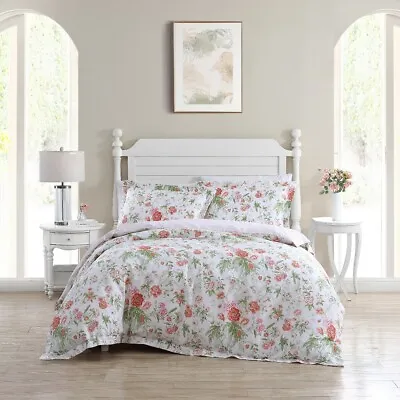 Laura Ashley Breezy Floral Quilt Cover Set-Coral • $76.31