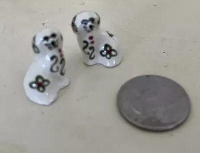 2 VTG Miniature Staffordshire Dogs Dollhouse Mantle Pair Tiny • $20