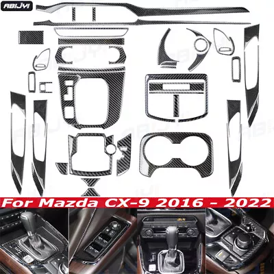 Interior Console Door Full Set Carbon Fiber Cover Trim For Mazda CX-9 2016-2022 • $283.99