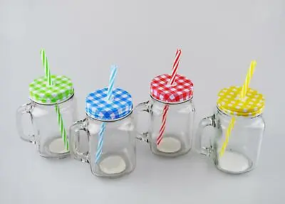 **WHOLESALE** Glass Mason Jars Cocktails Bar Party Box Of 36 Assorted Colours • £59.99