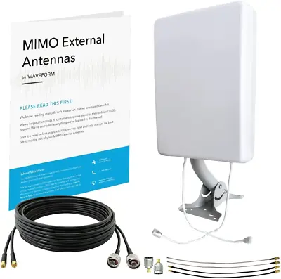 Twin Cable Panel Antenna Kit 2X2 600-2700 Mhz For 3G 4G LTE 5G Modems Routers • $335.99