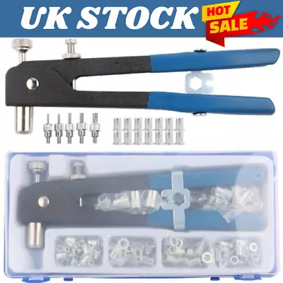 £17.97 • Buy 86PCS M3-M8 Heavy Duty Hand Riveter Rivet Gun Kit Threaded Rivet Nut Set Tool UK