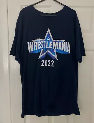 WWE Wrestlemania 38 Dallas 2022 Large Navy Blue Shirt Wrestling Wwf Aew Wcw Ecw • £14.99