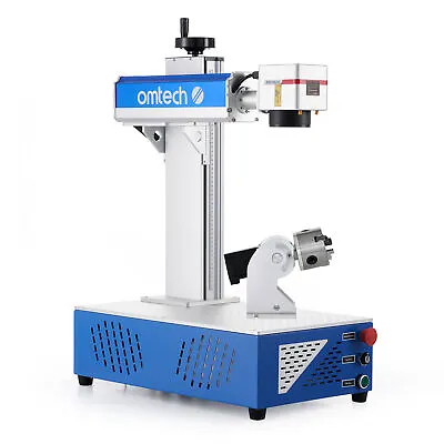 OMTech 30W Fiber Laser Marking Machine 6.9 X 6.9  Metal Engraver & Rotary Axis • $2899.99