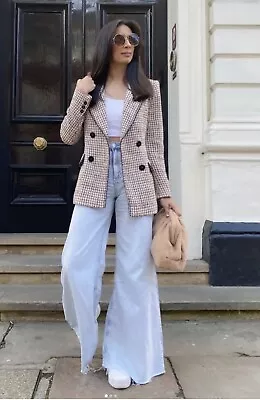 £50 • Buy Zara Textured Double Breasted Blazer Jacket Size S BNWT
